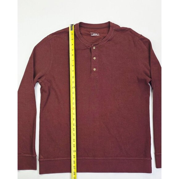 Untuckit Size Medium Mens Chocolate Brown Long Sleeve Pullover Logo Tag Henley - Picture 9 of 10